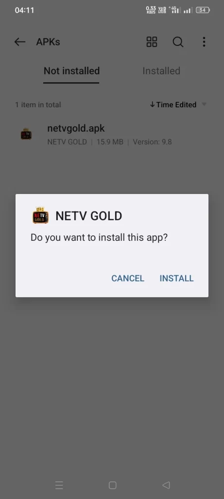 Netv Gold Apk Install Button